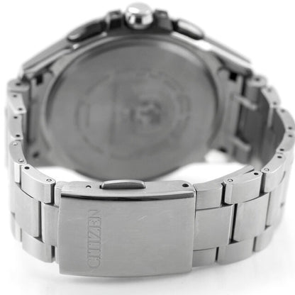 中古 シチズン CITIZEN アテッサ ダブルダイレクトフライト エコ・ドライブ電波 チタン AT9024-58E アナログ 腕時計 ブランド メンズ ブラック UW-CT-AT-00027