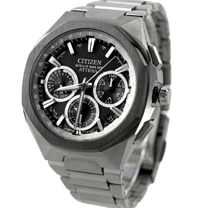 中古 美品 シチズン CITIZEN アテッサ ダブルダイレクトフライト エコドライブGPS衛星電波 チタン クロノグラフ ソーラー CC4104-53E 腕時計 メンズ UW-CT-AT-00028