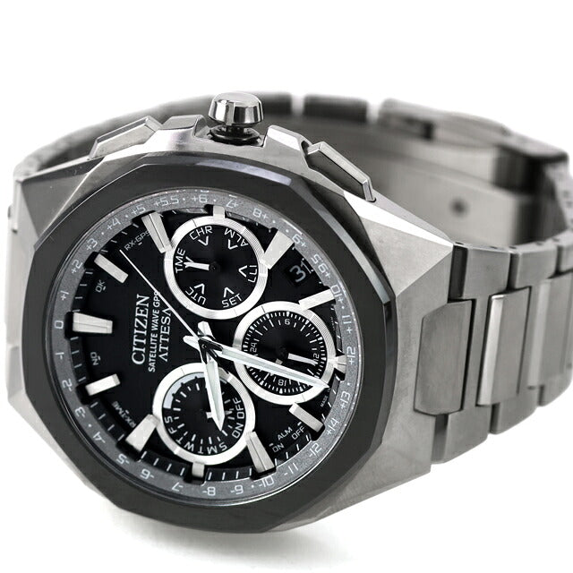 中古 美品 シチズン CITIZEN アテッサ ダブルダイレクトフライト エコドライブGPS衛星電波 チタン クロノグラフ ソーラー CC4104-53E 腕時計 メンズ UW-CT-AT-00028
