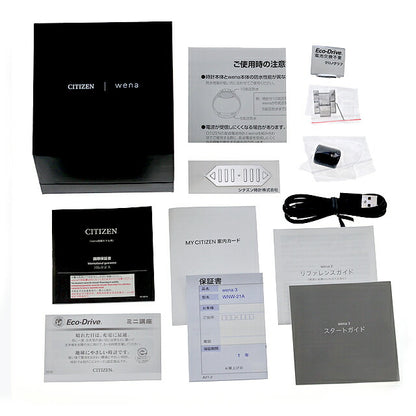 中古 シチズン CITIZEN wena wena 3 搭載モデル エコドライブ スマートウォッチ ソーラー クロノグラフ AT2498-51E アナログ 腕時計 UW-CT-OT-00010