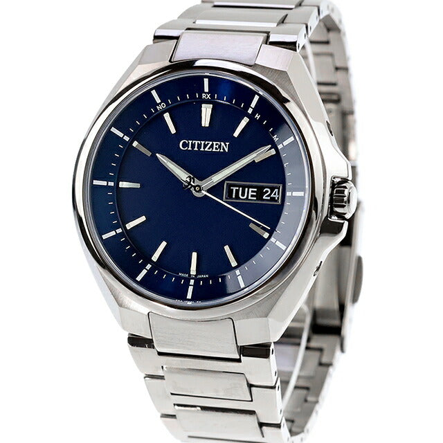 中古 シチズン CITIZEN アテッサ エコドライブ 電波時計 腕時計 チタン カレンダー ATESSA AT6050-54L アナログ 腕時計 ブランド メンズ UW-CT-OT-00012