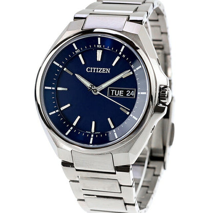 中古 シチズン CITIZEN アテッサ エコドライブ 電波時計 腕時計 チタン カレンダー ATESSA AT6050-54L アナログ 腕時計 ブランド メンズ UW-CT-OT-00012