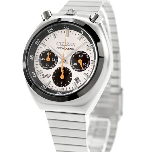 Used, beautiful condition, CITIZEN Record Label Horn Chrono Reprint Panda Bullhead Chrono AN3660-81A Multi-Hand Analog Men&