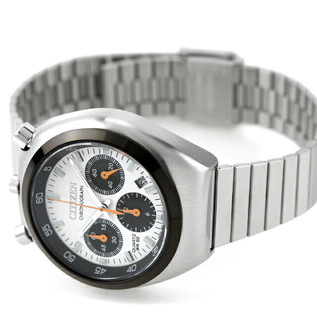 Used, beautiful condition, CITIZEN Record Label Horn Chrono Reprint Panda Bullhead Chrono AN3660-81A Multi-Hand Analog Men&