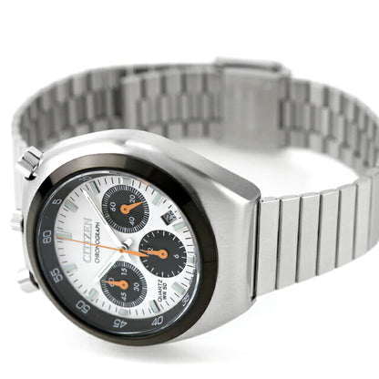 Used, beautiful condition, CITIZEN Record Label Horn Chrono Reprint Panda Bullhead Chrono AN3660-81A Multi-Hand Analog Men&