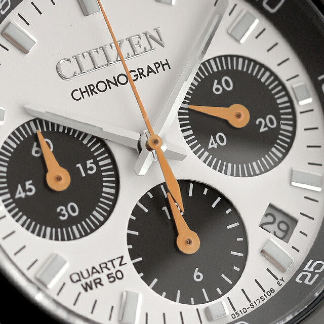Used, beautiful condition, CITIZEN Record Label Horn Chrono Reprint Panda Bullhead Chrono AN3660-81A Multi-Hand Analog Men&