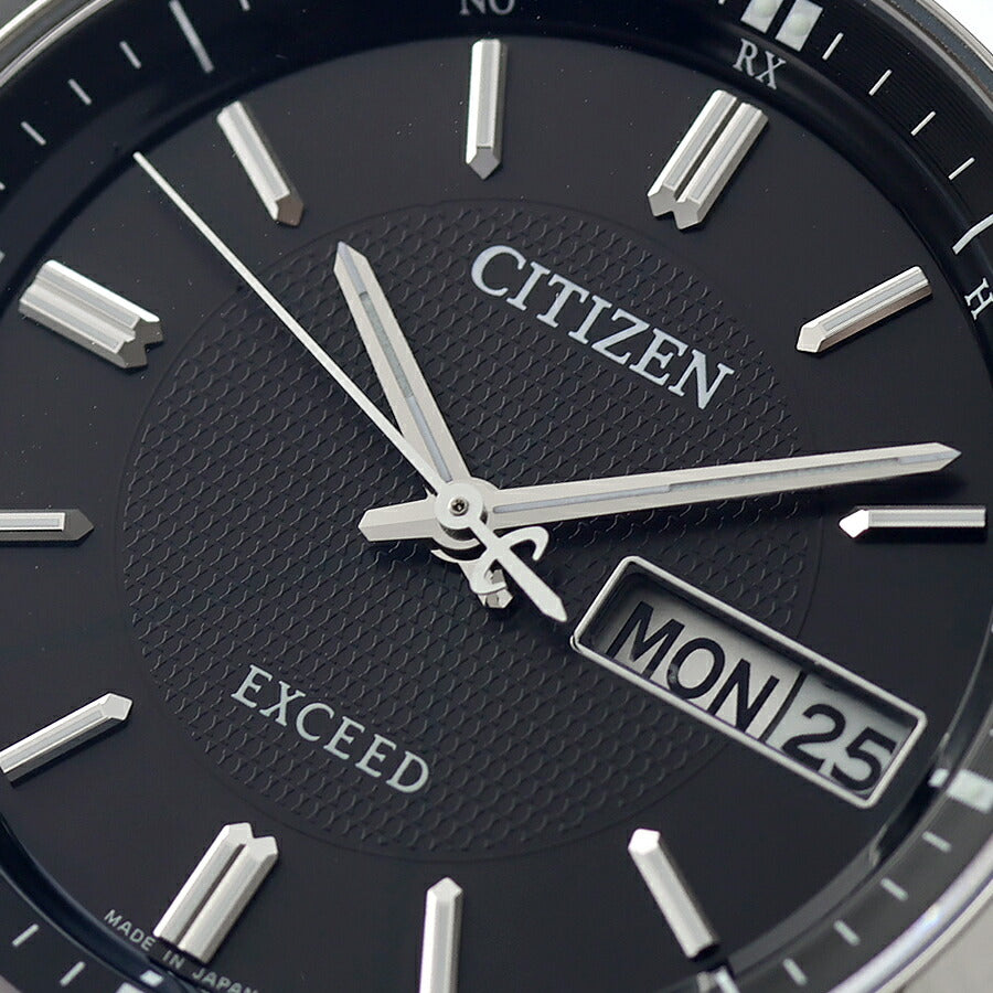 中古 シチズン CITIZEN エクシード デイデイト 電波ソーラー チタン 曜日 AT6030-51E アナログ 腕時計 ブランド メンズ ブラック 黒 UW-CT-OT-00016