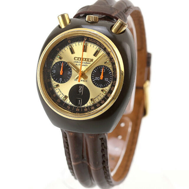 中古 シチズン CITIZEN ヴィンテージ チャレンジタイマー ブラッキーカスタム 自動巻き ツノクロノ ブルヘッド 67-9143 腕時計 メンズ UW-CT-OT-00017