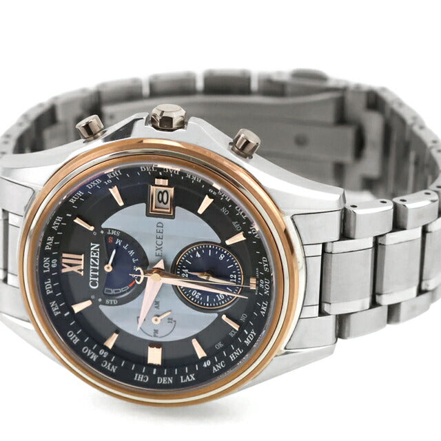 中古 美品 シチズン CITIZEN エクシード エコ・ドライブ電波時計 45周年記念 限定モデル ソーラー電波 AT9134-76F 腕時計 ブランド メンズ UW-CT-OT-00022