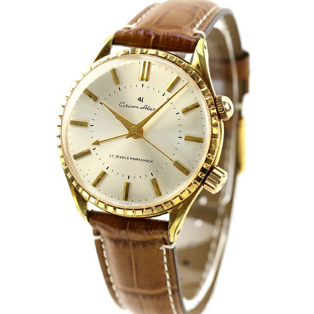 Used Overhauled Citizen Alarm 4H Antique Manual Winding 15708 Analog Watch Brand Men&