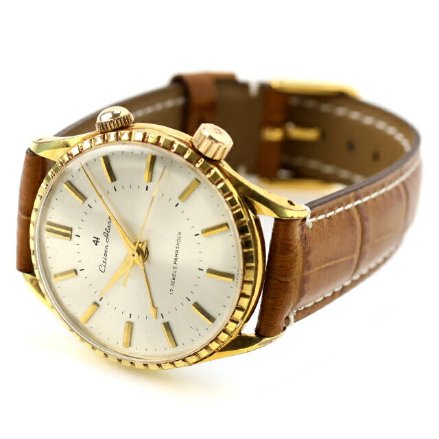 Used Overhauled Citizen Alarm 4H Antique Manual Winding 15708 Analog Watch Brand Men&
