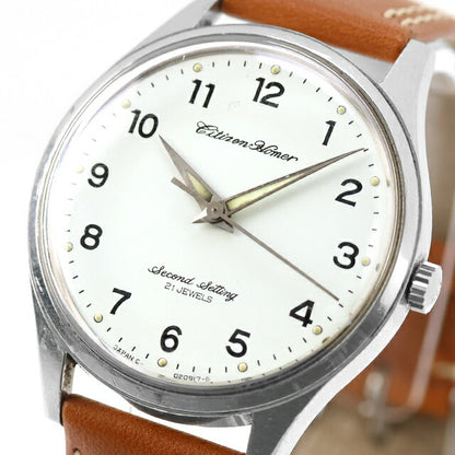 Used Citizen Homer Manual Winding JNR 1970 Railway Clock Analog Watch Brand Men&