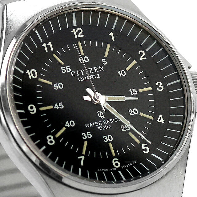中古 シチズン CITIZEN クリストロン CQ オールドクオーツ 1970年代 昭和レトロ 4-710487 アナログ 腕時計 ブランド メンズ ブラック UW-CT-OT-00041