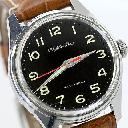 中古 シチズン CITIZEN リズムタイム 手巻き 17石 フルアラビア ミリタリー風 ヴィンテージ 4-020367 YD アナログ 腕時計 ブランド メンズ UW-CT-OT-00043