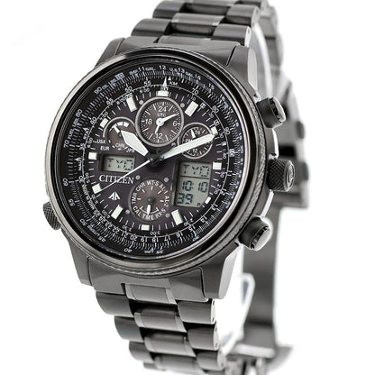 中古 超美品 シチズン CITIZEN プロマスター スカイ PROMASTER オールブラック デジアナ JY8025-59E アナデジ 腕時計 ブランド メンズ UW-CT-PM-00016