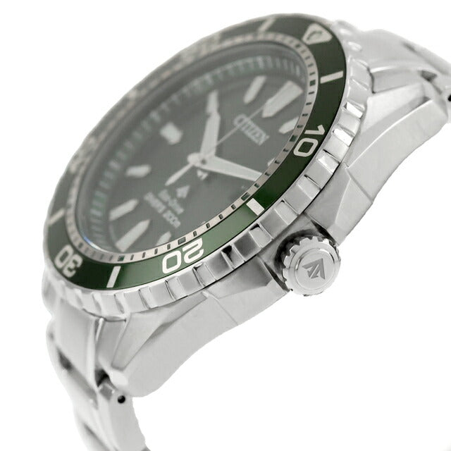 中古 美品 シチズン CITIZEN プロマスターマリン エコドライブ ソーラーダイバー BN0199-53X アナログ 腕時計 ブランド メンズ グリーン UW-CT-PM-00021