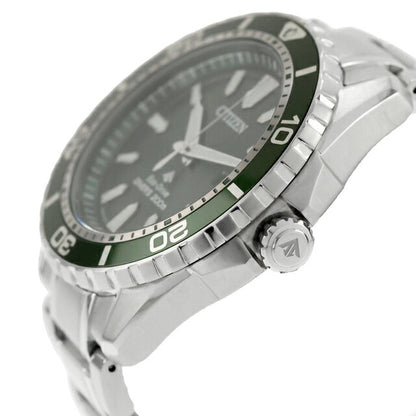 中古 美品 シチズン CITIZEN プロマスターマリン エコドライブ ソーラーダイバー BN0199-53X アナログ 腕時計 ブランド メンズ グリーン UW-CT-PM-00021