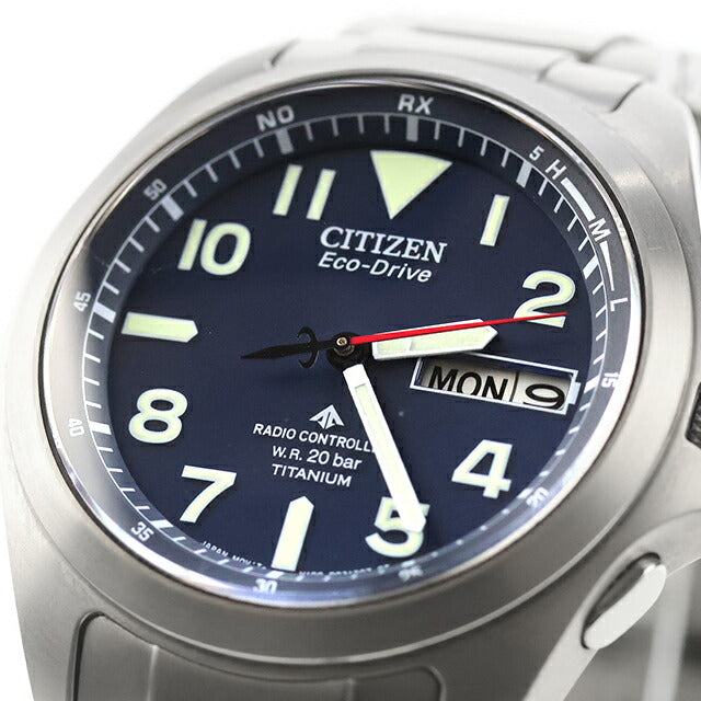中古 シチズン CITIZEN プロマスター LAND デイデイト アナログ 腕時計 ブランド メンズ ブルー UW-CT-PM-00025