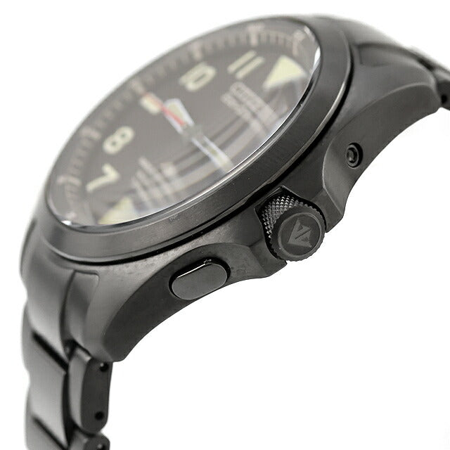 中古 美品 シチズン CITIZEN プロマスター ランド エコドライブ電波 デイデイト ブラックチタン AT6085-50E アナログ 腕時計 メンズ UW-CT-PM-00027