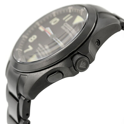 中古 美品 シチズン CITIZEN プロマスター ランド エコドライブ電波 デイデイト ブラックチタン AT6085-50E アナログ 腕時計 メンズ UW-CT-PM-00027