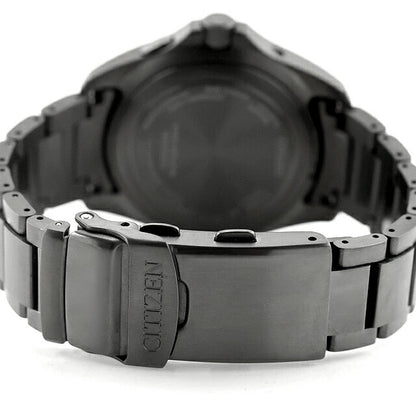 中古 美品 シチズン CITIZEN プロマスター ランド エコドライブ電波 デイデイト ブラックチタン AT6085-50E アナログ 腕時計 メンズ UW-CT-PM-00027
