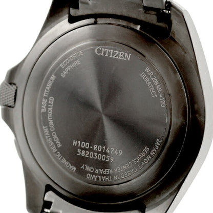 中古 美品 シチズン CITIZEN プロマスター ランド エコドライブ電波 デイデイト ブラックチタン AT6085-50E アナログ 腕時計 メンズ UW-CT-PM-00027