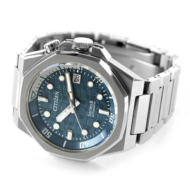 中古 美品 シチズン CITIZEN シリーズエイト 890 メカニカル 市松ダイヤル オクタゴンケース 防水 NB6060-58L アナログ 腕時計 メンズ UW-CT-S8-00002