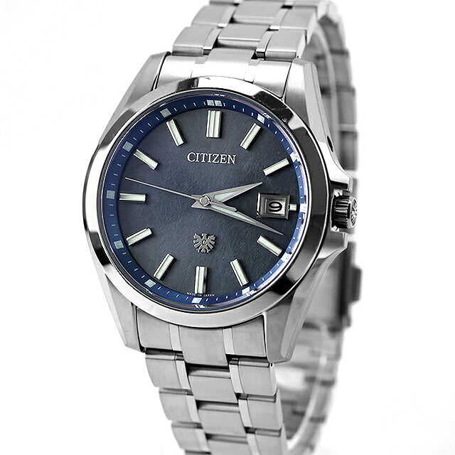 中古 美品 シチズン CITIZEN ザ・シチズン 限定モデル 土佐和紙 阿波藍染文字盤 AQ4091-56M アナログ 腕時計 ブランド メンズ ブルー UW-CT-TC-00003
