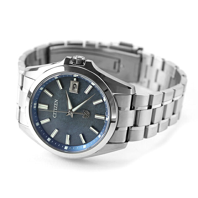 中古 美品 シチズン CITIZEN ザ・シチズン 限定モデル 土佐和紙 阿波藍染文字盤 AQ4091-56M アナログ 腕時計 ブランド メンズ ブルー UW-CT-TC-00003