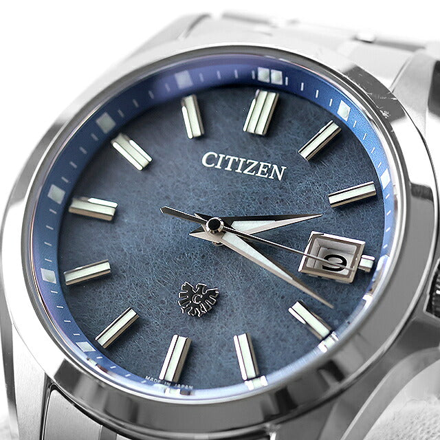 中古 美品 シチズン CITIZEN ザ・シチズン 限定モデル 土佐和紙 阿波藍染文字盤 AQ4091-56M アナログ 腕時計 ブランド メンズ ブルー UW-CT-TC-00003