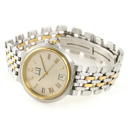 中古 ダンヒル dunhill エリート 2ロウ K18YGコンビ 薄型クォーツ 18金無垢×SS アナログ 腕時計 ブランド メンズ グレー UW-DH-OT-00001