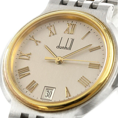 中古 ダンヒル dunhill エリート 2ロウ K18YGコンビ 薄型クォーツ 18金無垢×SS アナログ 腕時計 ブランド メンズ グレー UW-DH-OT-00001