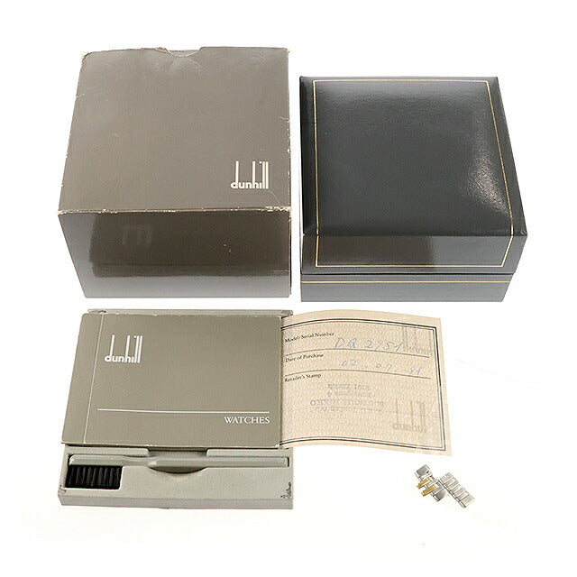 中古 ダンヒル dunhill エリート 2ロウ K18YGコンビ 薄型クォーツ 18金