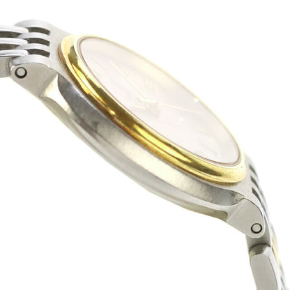 Used Dunhill Elite 2 Row K18YG Combination Thin Quartz 18K Solid x SS Analog Watch Brand Women&