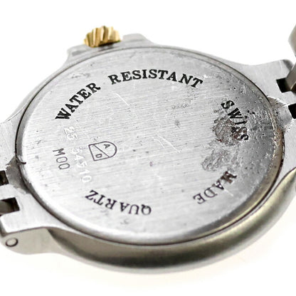 Used Dunhill Elite 2 Row K18YG Combination Thin Quartz 18K Solid x SS Analog Watch Brand Women&