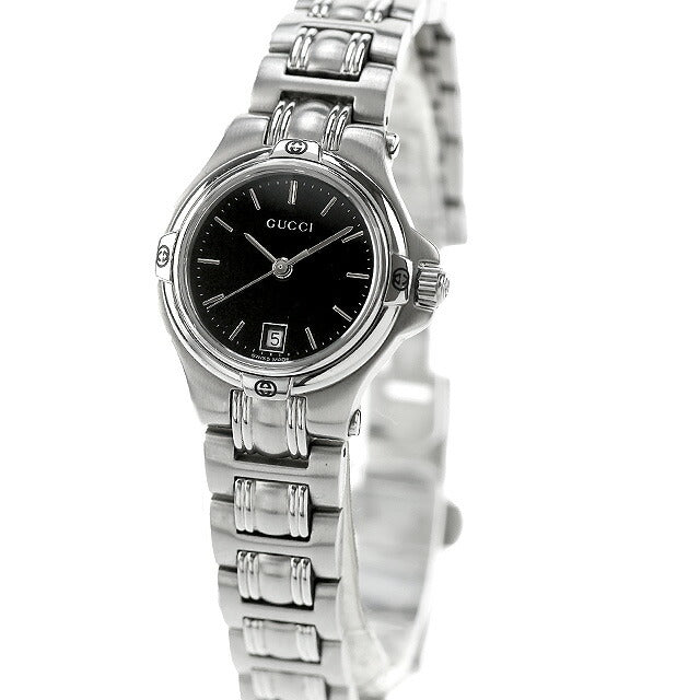 中古 グッチ GUCCI 9045シリーズ 日付 ブレスレット YA090506 アナログ 腕時計 ブランド レディース ブラック 黒 UW-GU-OT-00003