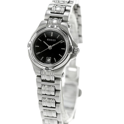 中古 グッチ GUCCI 9045シリーズ 日付 ブレスレット YA090506 アナログ 腕時計 ブランド レディース ブラック 黒 UW-GU-OT-00003