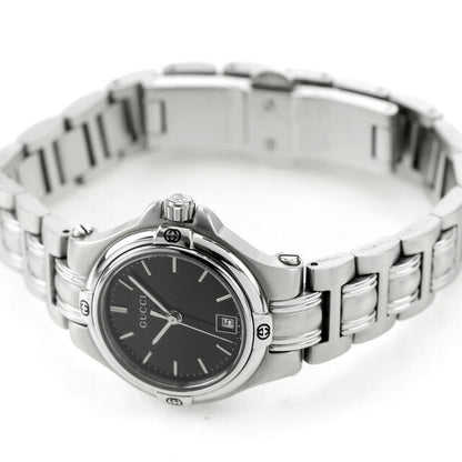 中古 グッチ GUCCI 9045シリーズ 日付 ブレスレット YA090506 アナログ 腕時計 ブランド レディース ブラック 黒 UW-GU-OT-00003