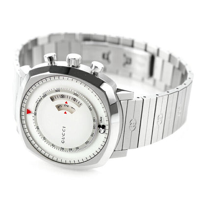 中古 美品 グッチ GUCCI ディズニーコラボ ミッキー グリップクロノグラフ レアモデル YA157306 アナログ 腕時計 ブランド メンズ ホワイト UW-GU-OT-00005