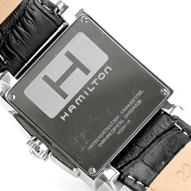 中古 ハミルトン HAMILTON トレント スモールセコンド クオーツ スクエア 角形 個性的 H304110 アナログ 腕時計 ブランド メンズ ブラック UW-HA-AC-00005