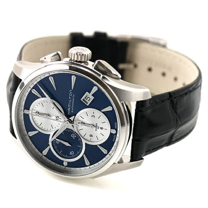 中古 超美品 ハミルトン HAMILTON ジャズマスター オートクロノ 自動巻きクノログラフ H32596741 アナログ 腕時計 ブランド メンズ ネイビー ブラック UW-HA-JM-00008