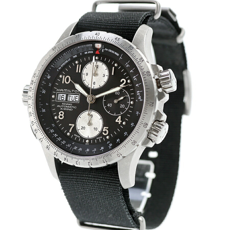 中古 ハミルトン HAMILTON カーキ アビエーション X-ウィンド クロノ 純正NATOベルト装着 H77616333 多針アナログ 腕時計 ブランド メンズ UW-HA-KH-00007