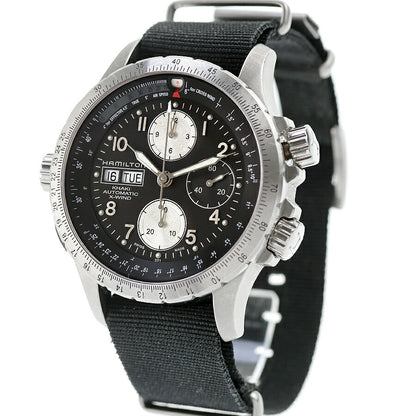中古 ハミルトン HAMILTON カーキ アビエーション X-ウィンド クロノ 純正NATOベルト装着 H77616333 多針アナログ 腕時計 ブランド メンズ UW-HA-KH-00007