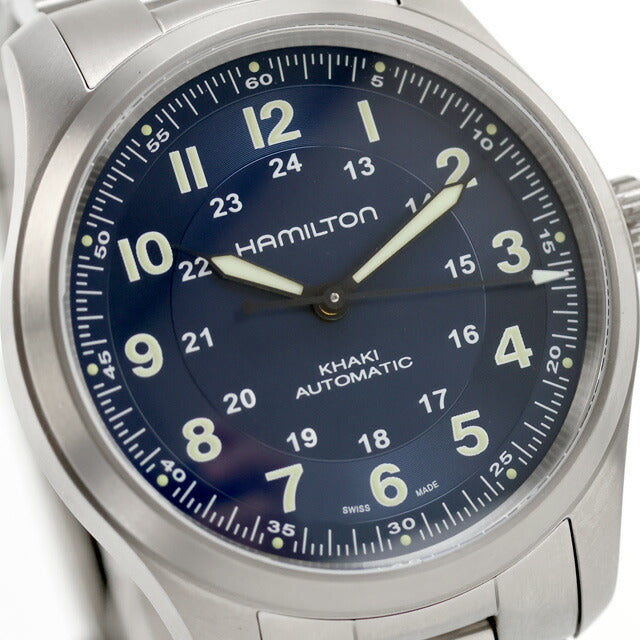 中古 美品 ハミルトン HAMILTON カーキ フィールド チタニウム オート 38mm H70205140 アナログ 腕時計 ブランド メンズ ブルー UW-HA-KH-00008