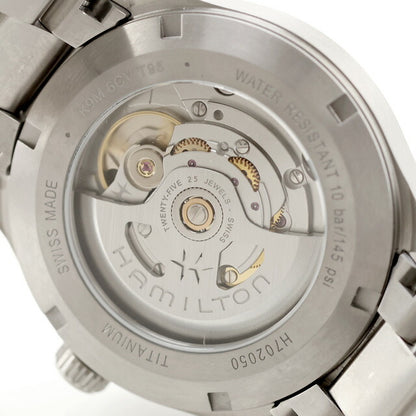 中古 美品 ハミルトン HAMILTON カーキ フィールド チタニウム オート 38mm H70205140 アナログ 腕時計 ブランド メンズ ブルー UW-HA-KH-00008