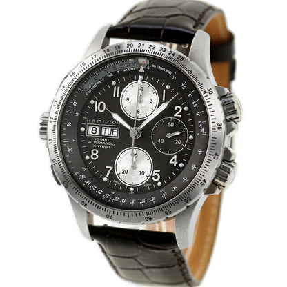 中古 ハミルトン HAMILTON カーキ アビエーション X-Wind Auto Chrono クロノグラフ 純正ブレス破損あり H77616133 アナログ 腕時計 メンズ UW-HA-KH-00014