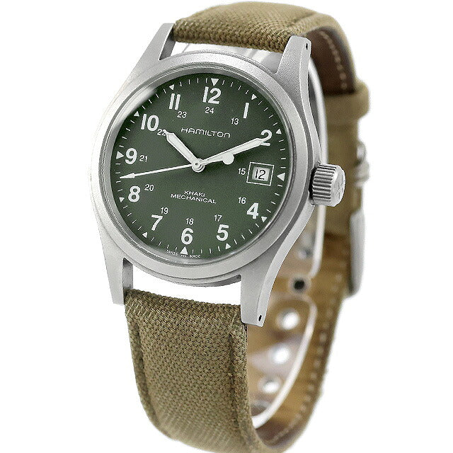 中古 ハミルトン HAMILTON カーキ フィールド メカニカル 38mm デイト 手巻き グリーンダイヤル H69439363 アナログ 腕時計 ブランド メンズ グリーン UW-HA-KH-00017