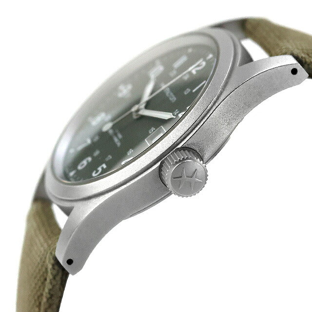 中古 ハミルトン HAMILTON カーキ フィールド メカニカル 38mm デイト 手巻き グリーンダイヤル H69439363 アナログ 腕時計 ブランド メンズ グリーン UW-HA-KH-00017