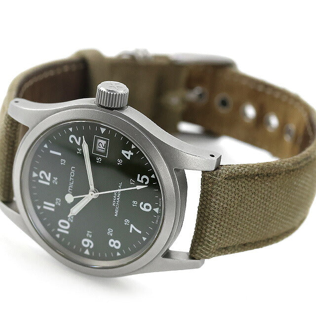中古 ハミルトン HAMILTON カーキ フィールド メカニカル 38mm デイト 手巻き グリーンダイヤル H69439363 アナログ 腕時計 ブランド メンズ グリーン UW-HA-KH-00017