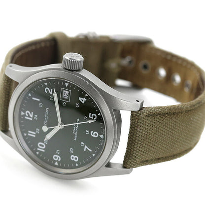 中古 ハミルトン HAMILTON カーキ フィールド メカニカル 38mm デイト 手巻き グリーンダイヤル H69439363 アナログ 腕時計 ブランド メンズ グリーン UW-HA-KH-00017
